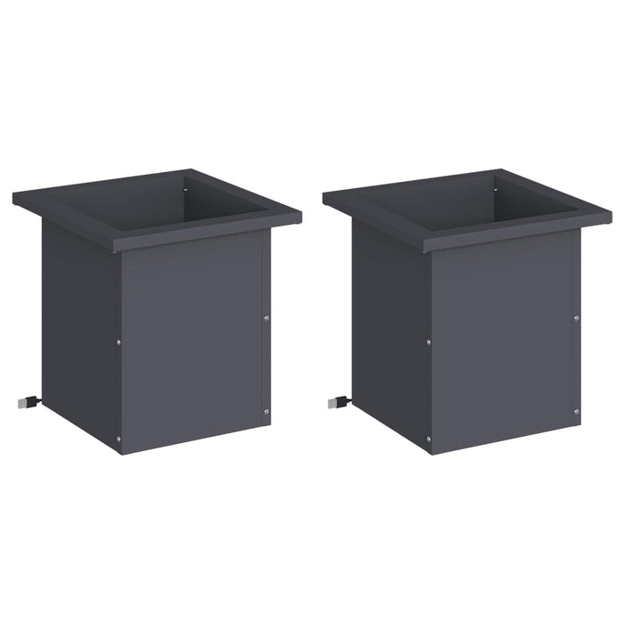Jardinieră de grădină cu LED 2 buc. Antracit 30 x 30 x 30 cm WALTI