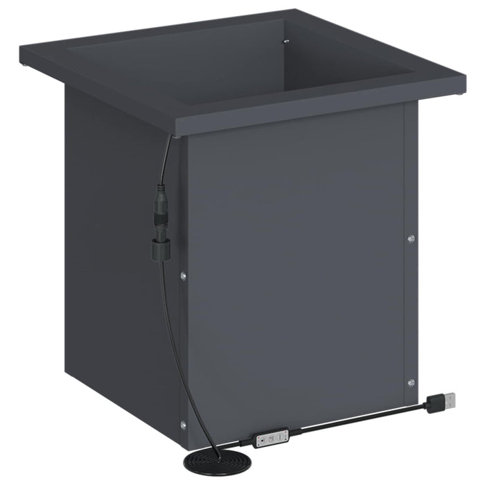 Jardinieră de grădină cu LED 2 buc. Antracit 30 x 30 x 30 cm WALTI