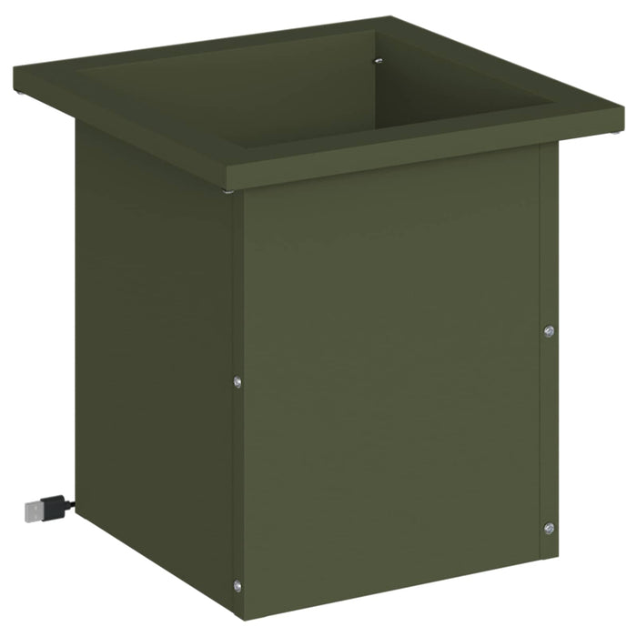 Jardinieră de grădină cu LED Verde măsliniu 30 x 30 x 30 cm WALTI