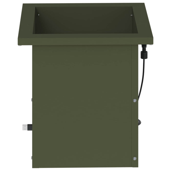 Jardinieră de grădină cu LED Verde măsliniu 30 x 30 x 30 cm WALTI