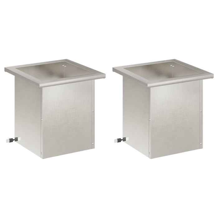 Jardinieră de grădină cu LED 2 buc. Argintiu 30 x 30 x 30 cm WALTI
