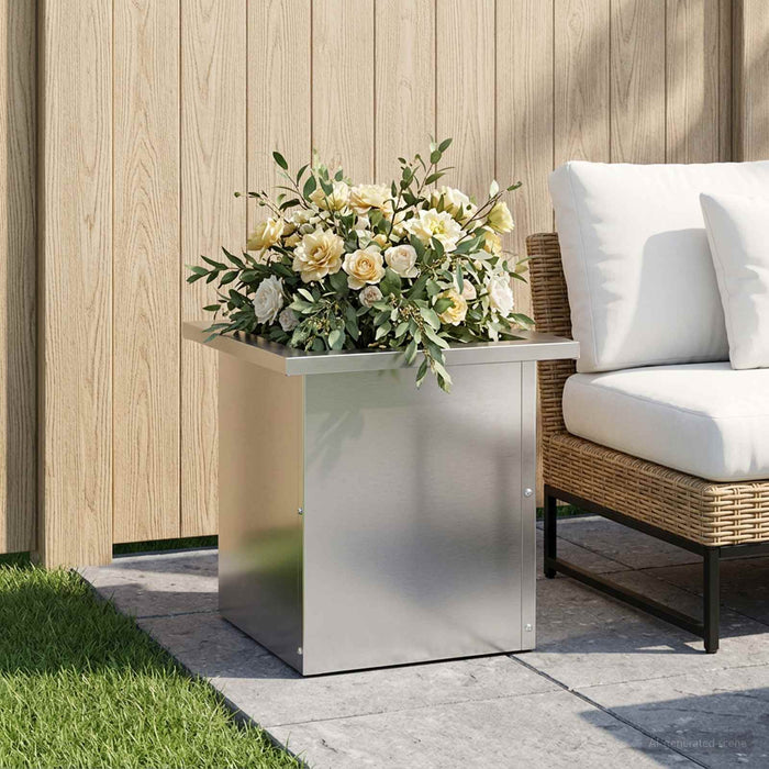 Jardinieră de grădină cu LED Argintiu 30 x 30 x 30 cm WALTI
