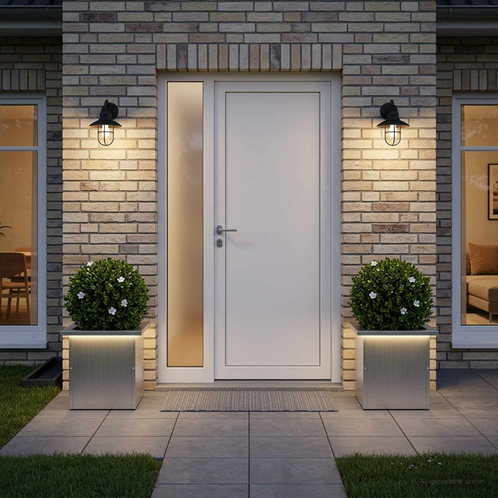 Jardinieră de grădină cu LED 2 buc. Argintiu 30 x 30 x 30 cm WALTI