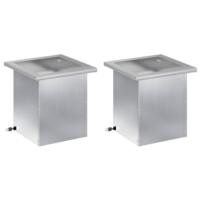 Jardinieră de grădină cu LED 2 buc. Argintiu 30 x 30 x 30 cm WALTI