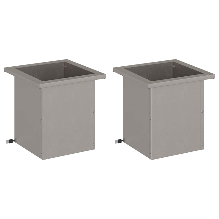Jardinieră de grădină cu LED 2 buc. Ruginit 30 x 30 x 30 cm WALTI
