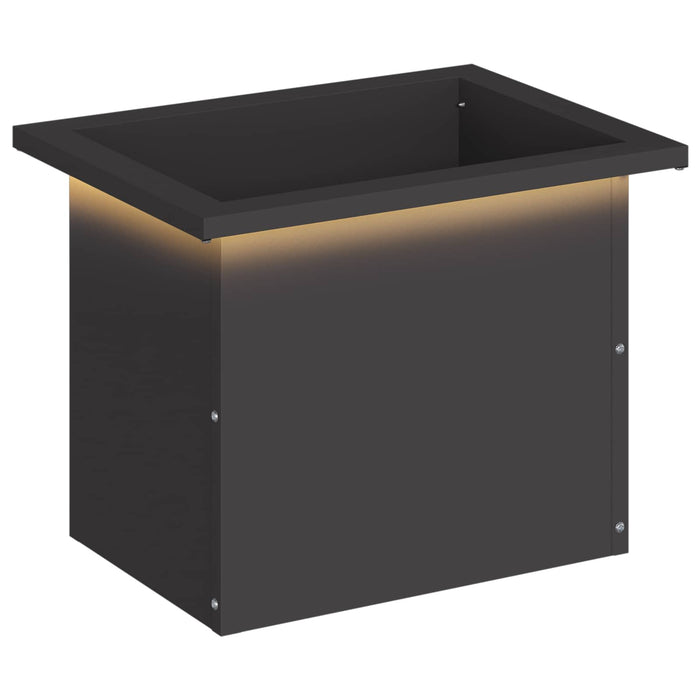 Jardinieră de grădină cu LED Negru 30 x 40 x 30 cm Oțel WALTI