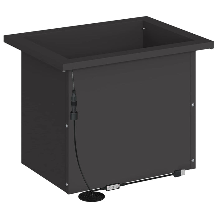 Jardinieră de grădină cu LED Negru 30 x 40 x 30 cm Oțel WALTI