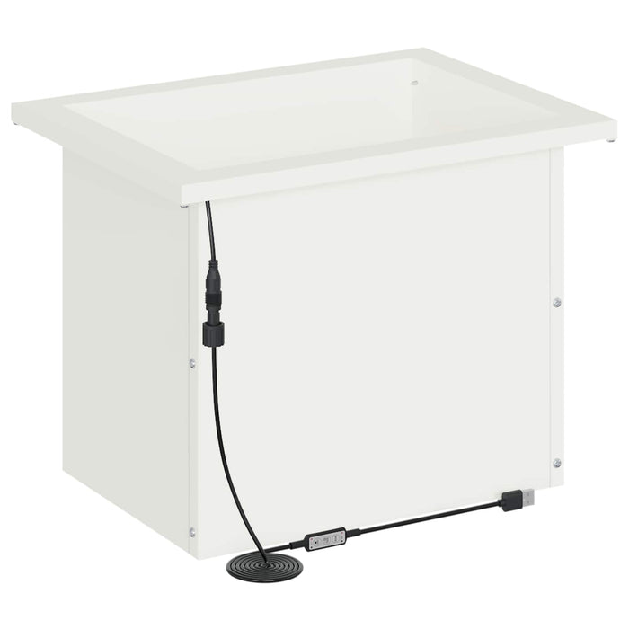 Jardinieră de grădină cu LED Alb 30 x 40 x 30 cm Oțel WALTI