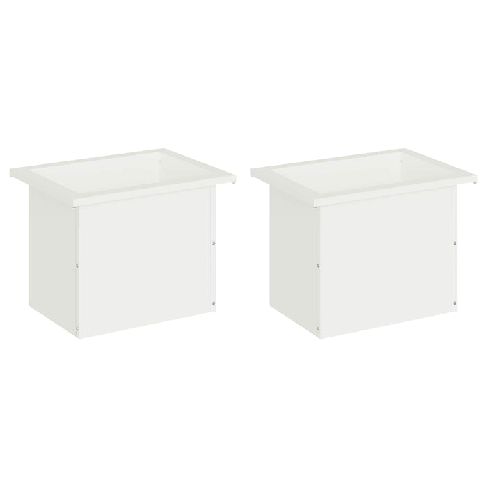 Jardinieră de grădină cu LED 2 buc. Alb 30 x 40 x 30 cm Oțel WALTI