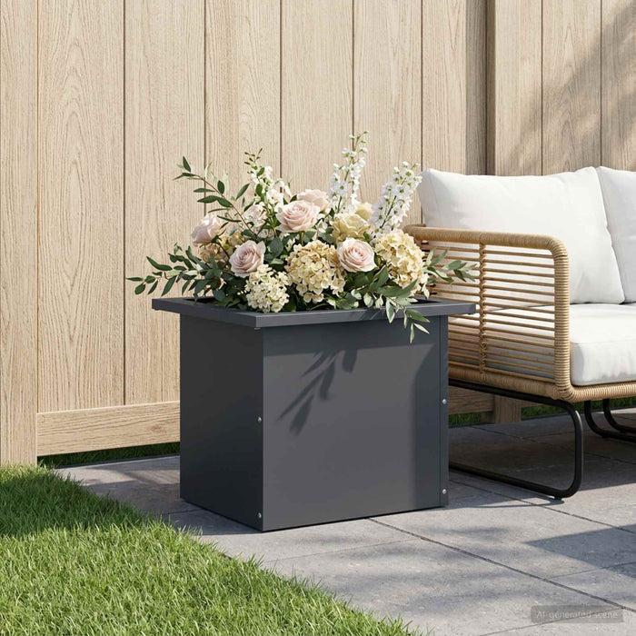 Jardinieră de grădină cu LED Antracit 30 x 40 x 30 cm Oțel WALTI