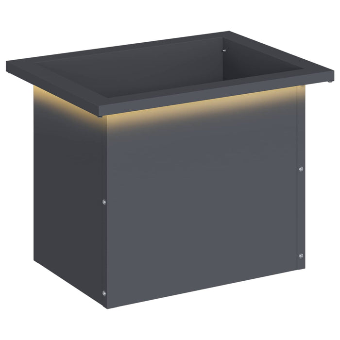 Jardinieră de grădină cu LED Antracit 30 x 40 x 30 cm Oțel WALTI