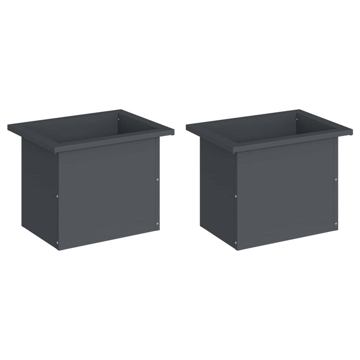 Jardinieră de grădină cu LED 2 buc. Antracit 30 x 40 x 30 cm WALTI