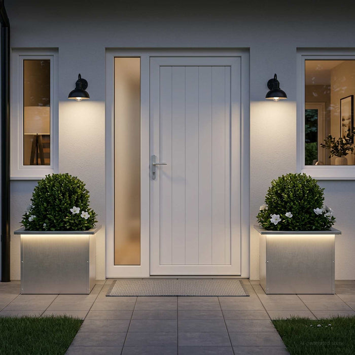 Jardinieră de grădină cu LED 2 buc. Argintiu 30 x 40 x 30 cm - WALTI WALTI