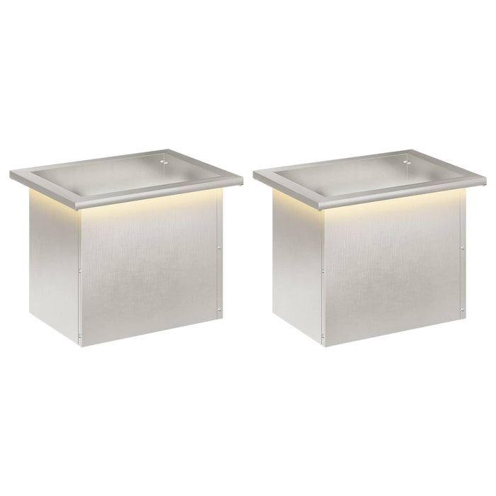 Jardinieră de grădină cu LED 2 buc. Argintiu 30 x 40 x 30 cm WALTI