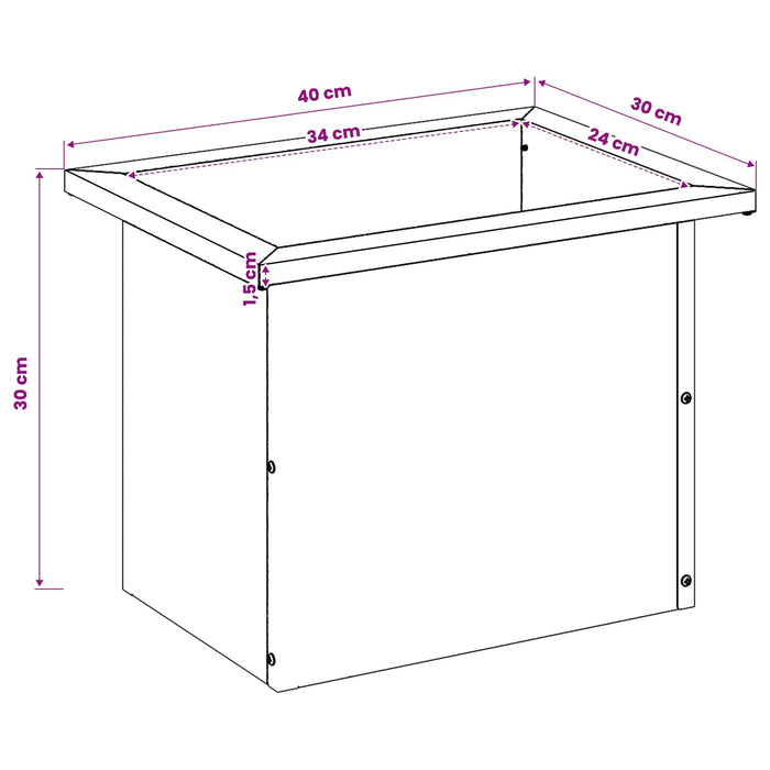Jardinieră de grădină cu LED 2 buc. Argintiu 30 x 40 x 30 cm WALTI