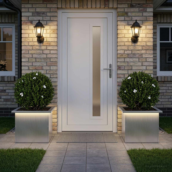 Jardinieră de grădină cu LED 2 buc. Argintiu 30 x 40 x 30 cm - WALTI WALTI