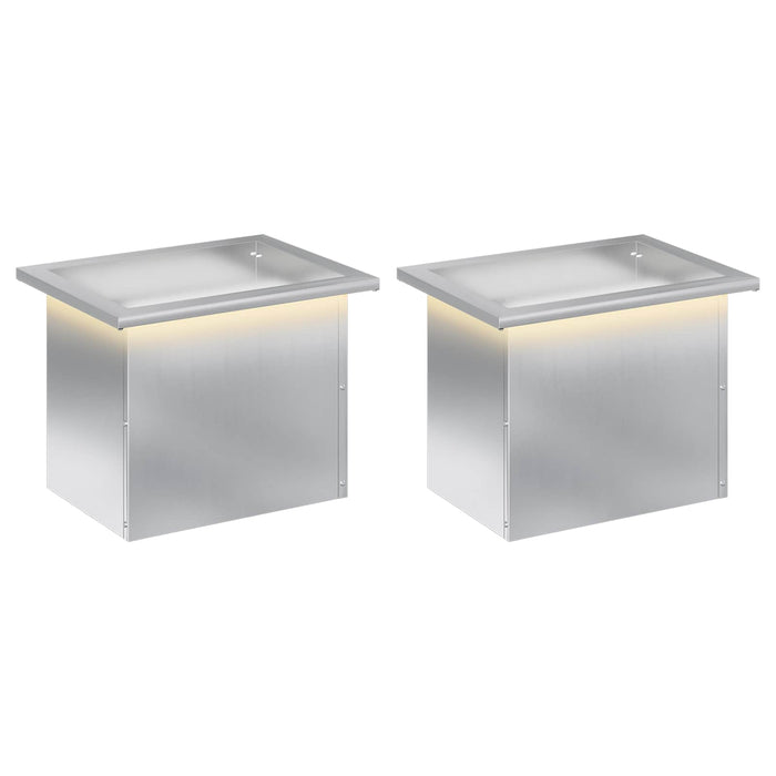 Jardinieră de grădină cu LED 2 buc. Argintiu 30 x 40 x 30 cm WALTI