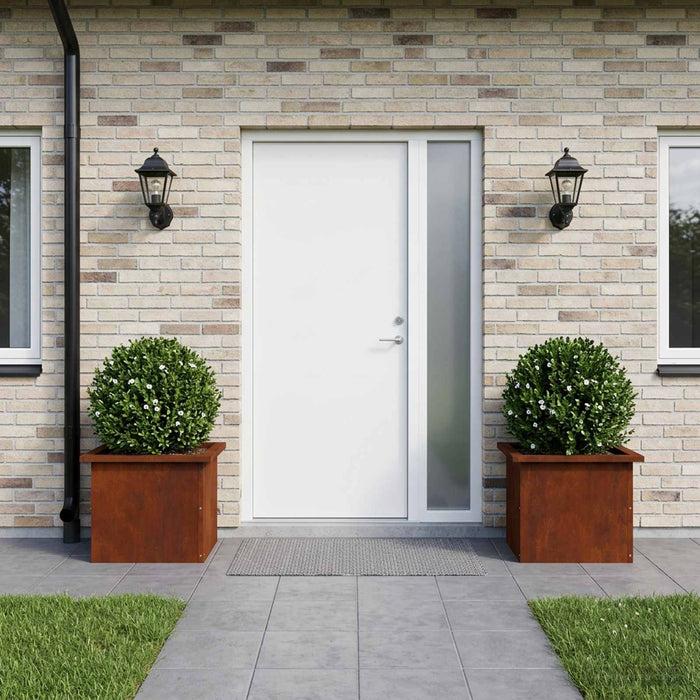Jardinieră de grădină cu LED 2 buc. Ruginit 30 x 40 x 30 cm - WALTI WALTI