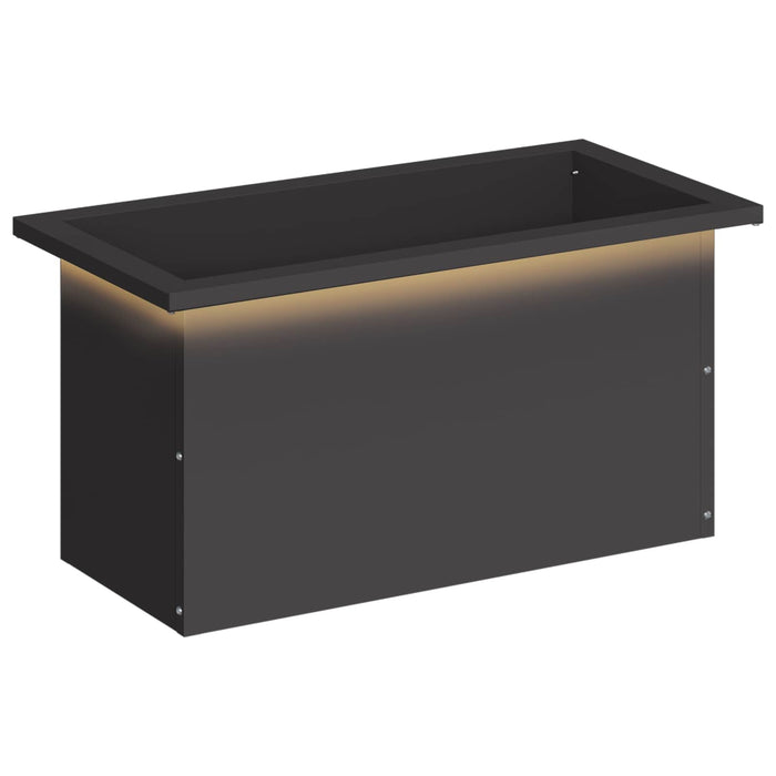 Jardinieră de grădină cu LED Negru 30 x 60 x 30 cm Oțel WALTI