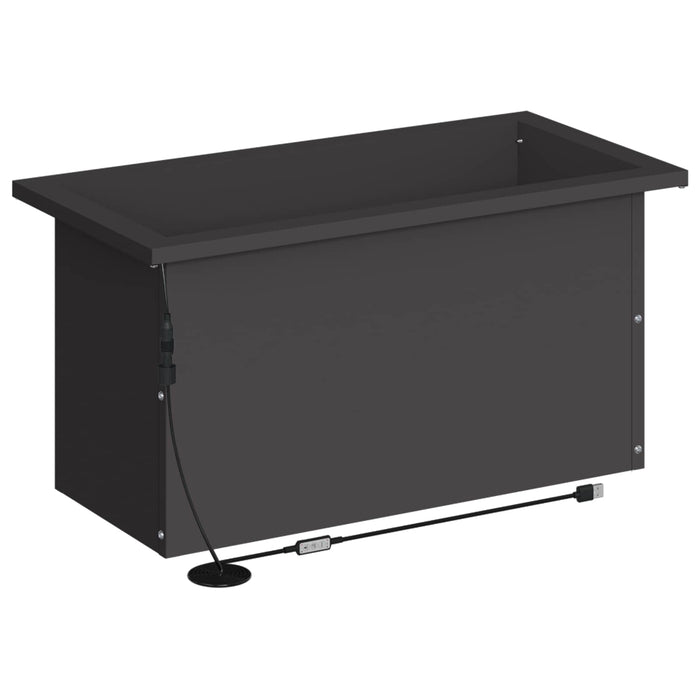 Jardinieră de grădină cu LED Negru 30 x 60 x 30 cm Oțel WALTI