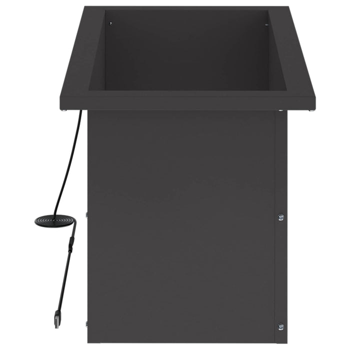 Jardinieră de grădină cu LED Negru 30 x 60 x 30 cm Oțel WALTI