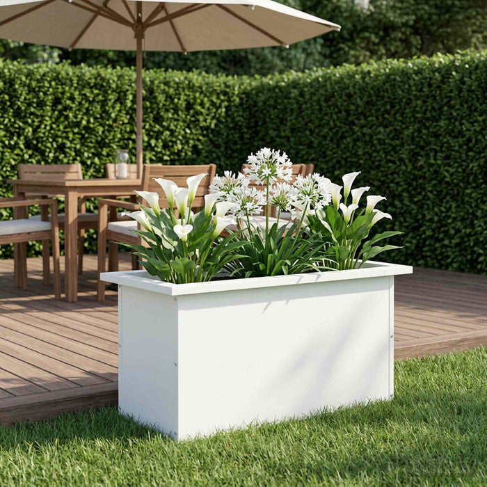Jardinieră de grădină cu LED Alb 30 x 60 x 30 cm Oțel - WALTI WALTI