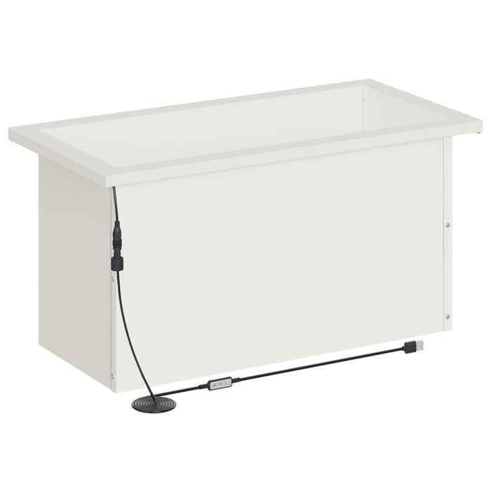 Jardinieră de grădină cu LED Alb 30 x 60 x 30 cm Oțel WALTI