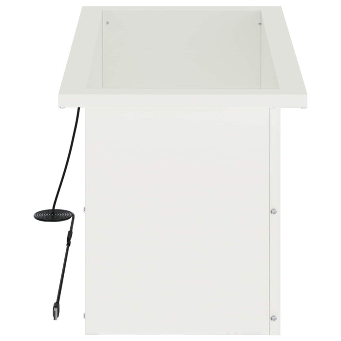 Jardinieră de grădină cu LED Alb 30 x 60 x 30 cm Oțel WALTI