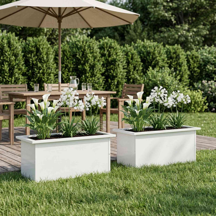 Jardinieră de grădină cu LED 2 buc. Alb 30 x 60 x 30 cm Oțel WALTI