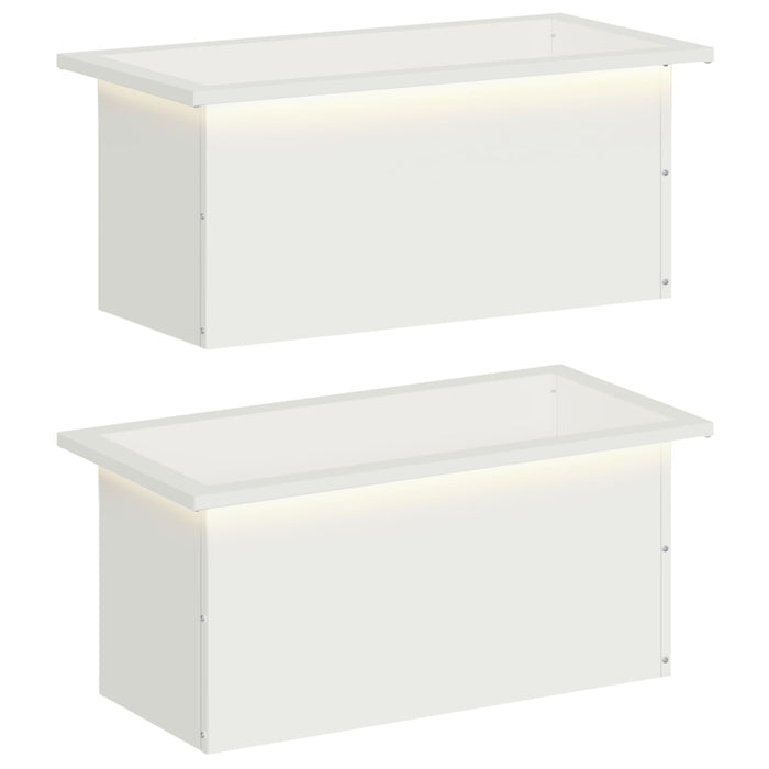 Jardinieră de grădină cu LED 2 buc. Alb 30 x 60 x 30 cm Oțel WALTI