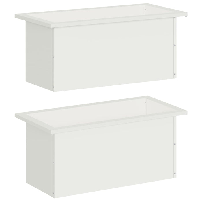 Jardinieră de grădină cu LED 2 buc. Alb 30 x 60 x 30 cm Oțel WALTI