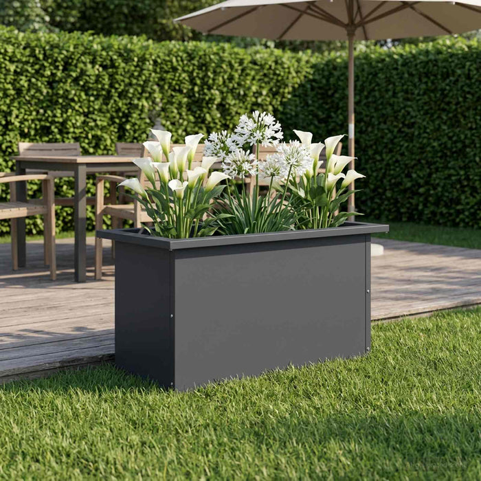 Jardinieră de grădină cu LED Antracit 30 x 60 x 30 cm Oțel - WALTI WALTI