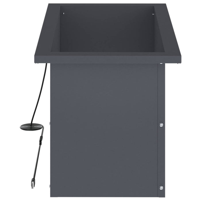 Jardinieră de grădină cu LED Antracit 30 x 60 x 30 cm Oțel WALTI
