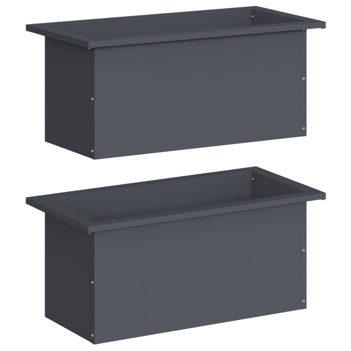 Jardinieră de grădină cu LED 2 buc. Antracit 30 x 60 x 30 cm WALTI