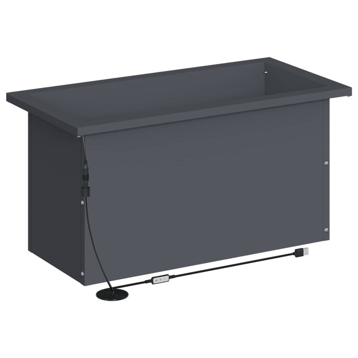 Jardinieră de grădină cu LED 2 buc. Antracit 30 x 60 x 30 cm WALTI