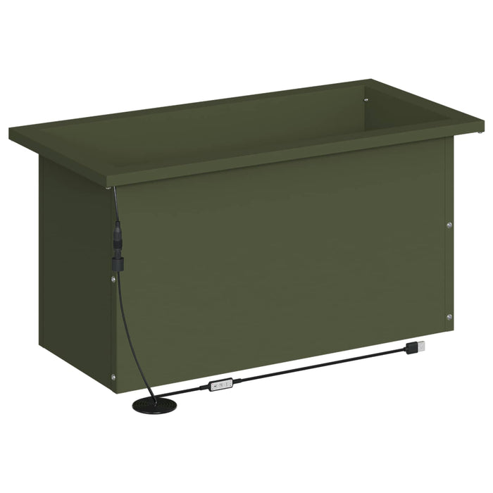 Jardinieră de grădină cu LED Verde măsliniu 30 x 60 x 30 cm WALTI