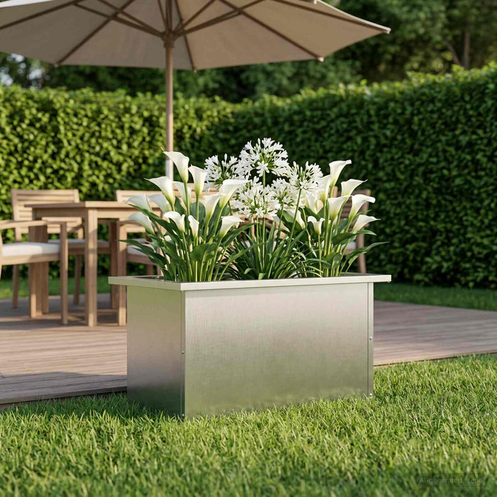 Jardinieră de grădină cu LED Argintiu 30 x 60 x 30 cm WALTI