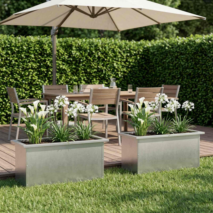 Jardinieră de grădină cu LED 2 buc. Argintiu 30 x 60 x 30 cm - WALTI WALTI