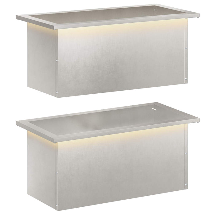 Jardinieră de grădină cu LED 2 buc. Argintiu 30 x 60 x 30 cm WALTI