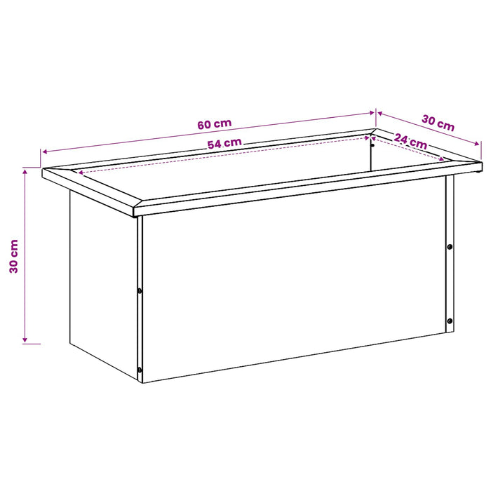 Jardinieră de grădină cu LED 2 buc. Argintiu 30 x 60 x 30 cm WALTI