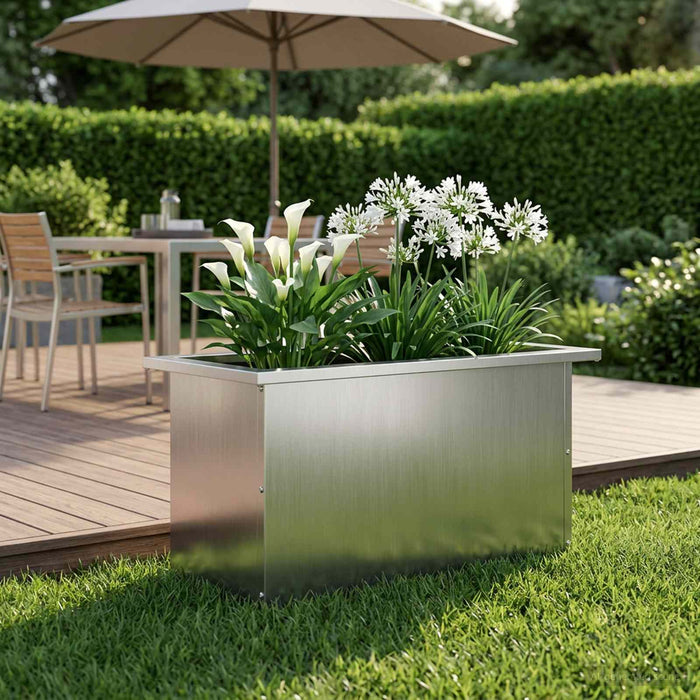 Jardinieră de grădină cu LED Argintiu 30 x 60 x 30 cm - WALTI WALTI