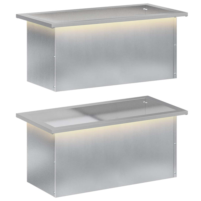 Jardinieră de grădină cu LED 2 buc. Argintiu 30 x 60 x 30 cm WALTI