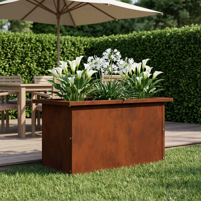 Jardinieră de grădină cu LED Ruginit 30 x 60 x 30 cm - WALTI WALTI