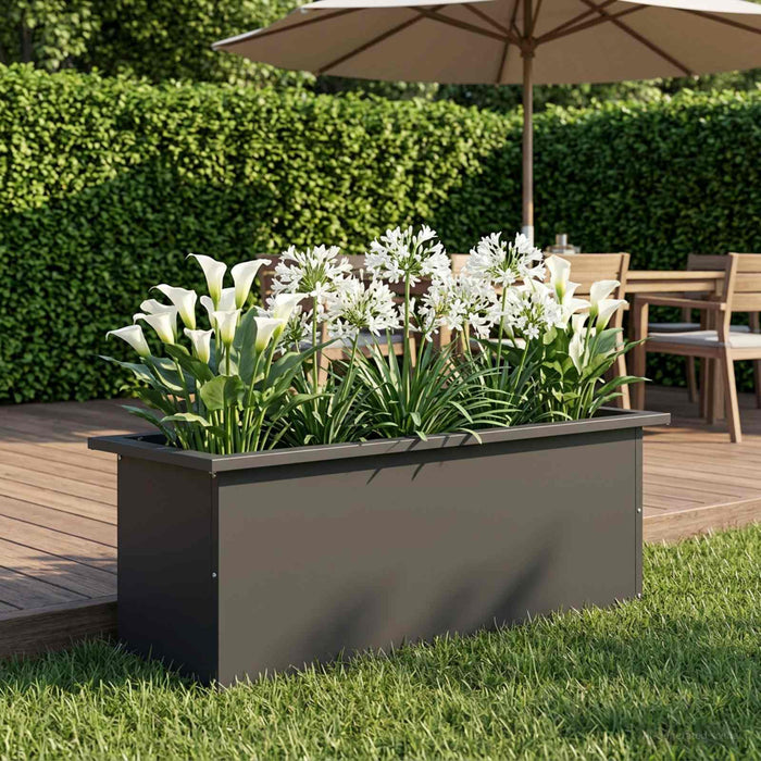 Jardinieră de grădină cu LED Negru 30 x 80 x 30 cm Oțel - WALTI WALTI
