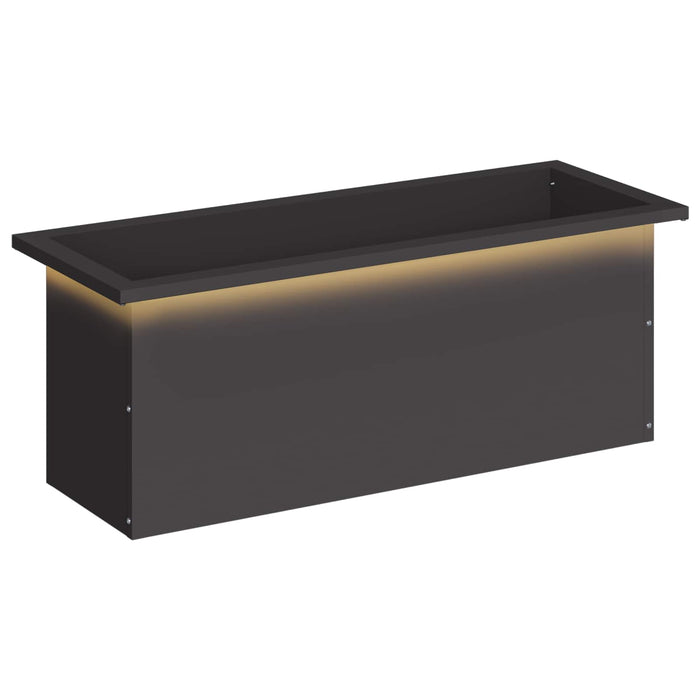 Jardinieră de grădină cu LED Negru 30 x 80 x 30 cm Oțel WALTI