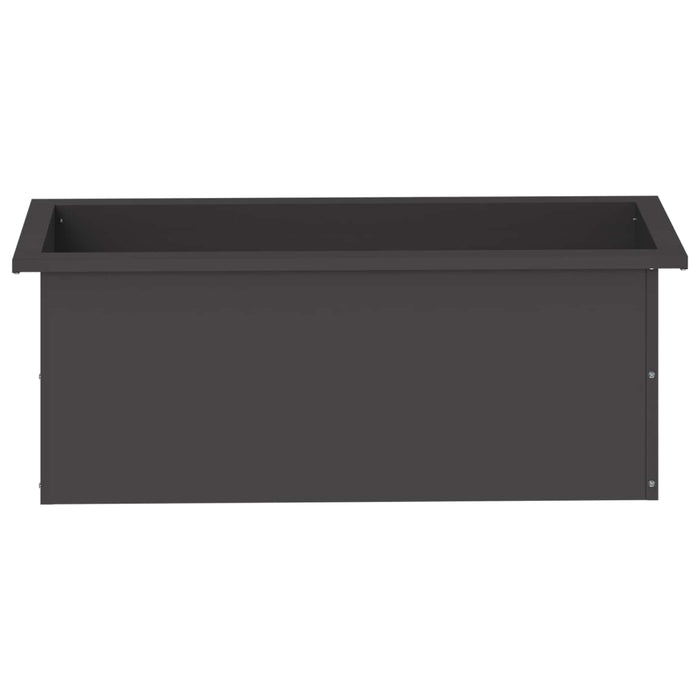 Jardinieră de grădină cu LED Negru 30 x 80 x 30 cm Oțel WALTI