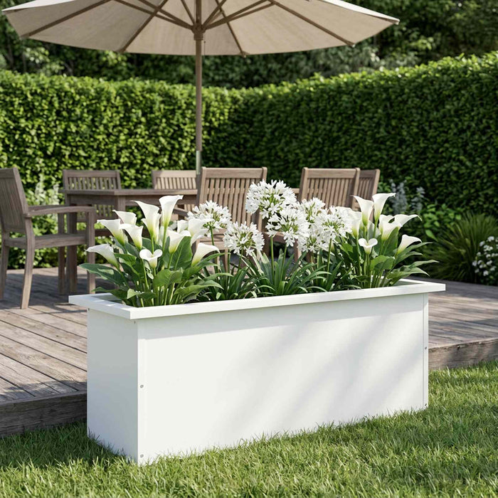 Jardinieră de grădină cu LED Alb 30 x 80 x 30 cm Oțel - WALTI WALTI