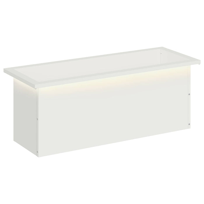 Jardinieră de grădină cu LED Alb 30 x 80 x 30 cm Oțel WALTI