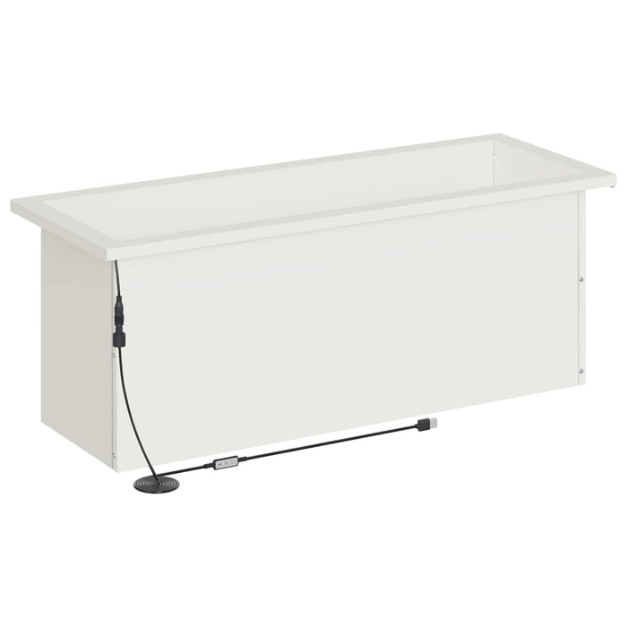 Jardinieră de grădină cu LED Alb 30 x 80 x 30 cm Oțel WALTI