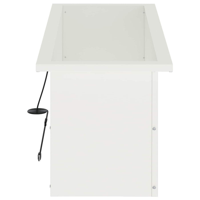 Jardinieră de grădină cu LED Alb 30 x 80 x 30 cm Oțel WALTI